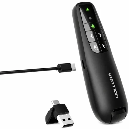 Vention Presentador Inalámbrico KQPB0-GL con Air Mouse y Láser Verde, Negro Vention Presentador Inalámbrico KQPB0-GL con Air Mouse y Láser Verde, Negro